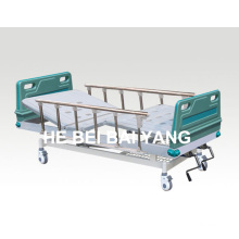a-64 Movable Double-Function Manual Hospital Bed with ABS Bed Head
